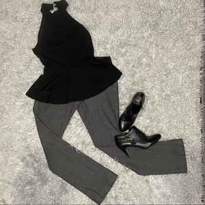 Gray columnist pants with black trim